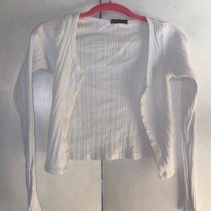 Brandy melville white button up top